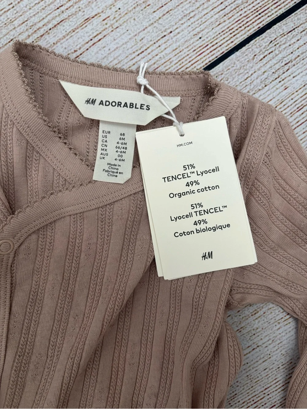 H&M Adorables Ribbed Baby Two-Piece Set - Mauve Taupe